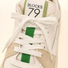 ブロックス79BLOCKS79スニーカーメンズレースアップシューズAMIKモデルグログランテープブランドアイコンホワイト×グリーンスムースレザーゴムソールサスティナブル国内正規品でらでら公式ブランド