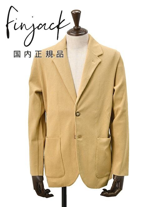 【preSALE!30%off】フィンジャックFinjackテーラードニットジャケットメンズGIACCA2SPACCHIモデルキャメルコットンストレッチ畦編みハイゲージマリオーネライン国内正規品でらでら公式ブランド