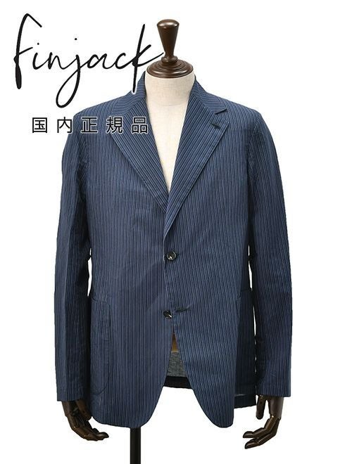 【NAVY】Finjack / ウールナイロン ニットジャケット フィンジャック Finjack テーラードニットジャケット メンズ GIACCA 2