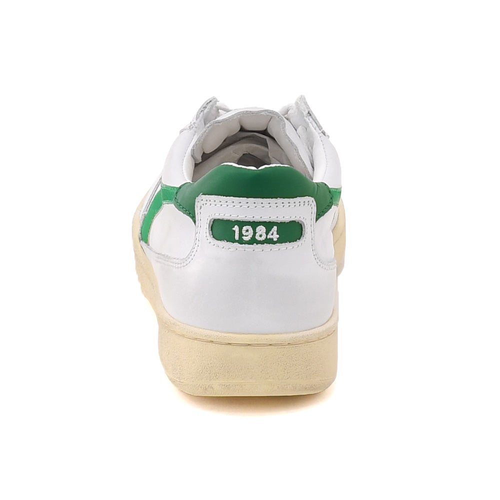 【preSALE!30%off】ディアドラヘリテージDiadoraHeritageレザースニーカーメンズローカットシューズMIBASKETROWUSEDマイバスケットホワイト×グリーンユーズド加工国内正規品でらでら公式ブランド