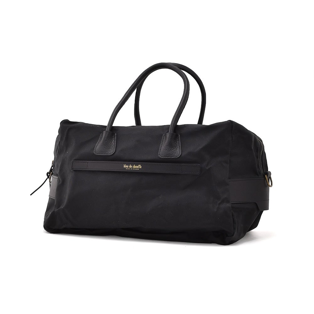 ブルードゥシャフBleudechauffeボストンバッグメンズZEPHIRゼフィールワクシーキャンバスブラック黒トラベルバッグ調節可能ショルダーストラップ付きフランス製国内正規品でらでら公式ブランド