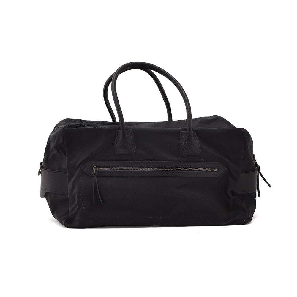 ブルードゥシャフBleudechauffeボストンバッグメンズZEPHIRゼフィールワクシーキャンバスブラック黒トラベルバッグ調節可能ショルダーストラップ付きフランス製国内正規品でらでら公式ブランド