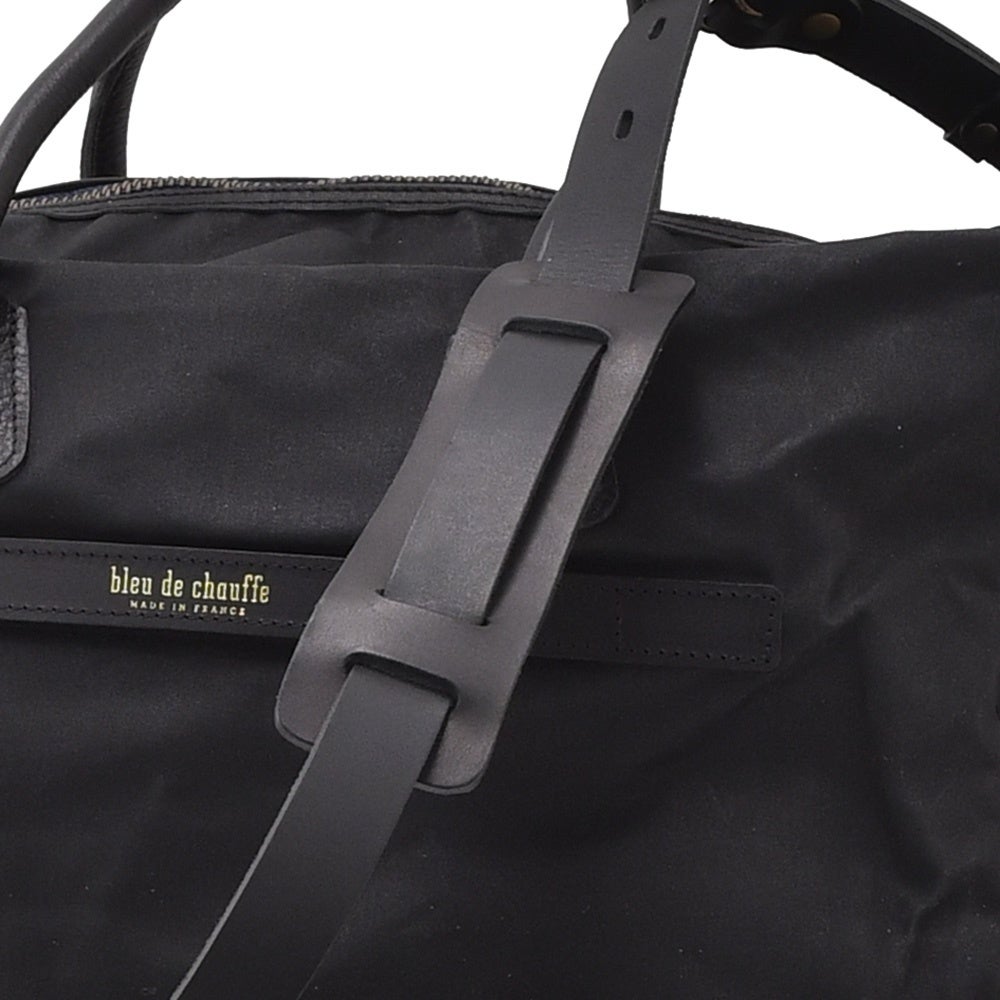 ブルードゥシャフBleudechauffeボストンバッグメンズZEPHIRゼフィールワクシーキャンバスブラック黒トラベルバッグ調節可能ショルダーストラップ付きフランス製国内正規品でらでら公式ブランド