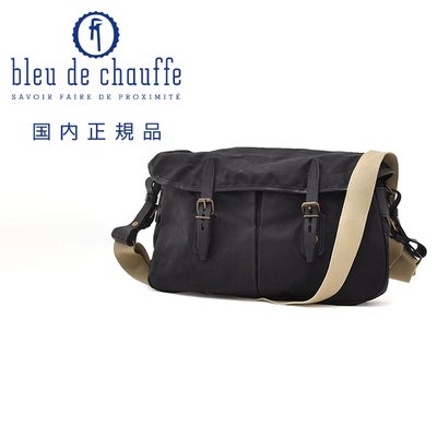 ブルードゥシャフBleudechauffeショルダーバッグメンズMUSETTEミュゼットワクシーキャンバスブラック黒フィッシャーマンズバッグ調節可能ショルダーストラップフランス製国内正規品でらでら公式ブランド