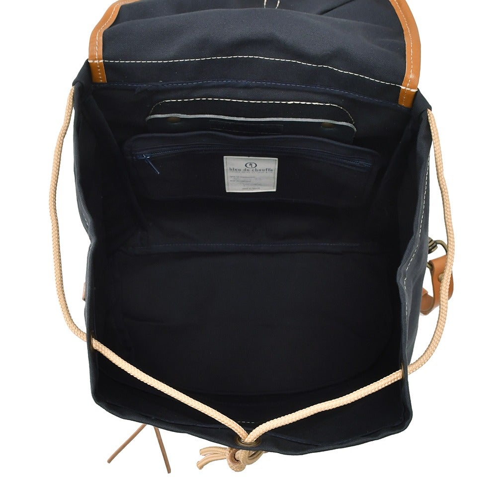 ブルードゥシャフBleudechauffeバックパックメンズCAMPキャンプオーガニックコットンキャンバスリュックネイビー紺耐水性フランス製国内正規品でらでら公式ブランド
