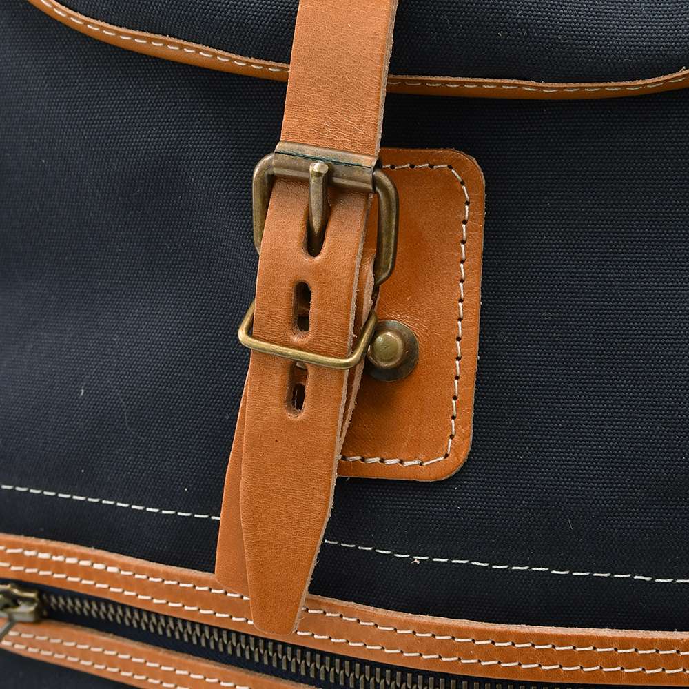 ブルードゥシャフBleudechauffeバックパックメンズCAMPキャンプオーガニックコットンキャンバスリュックネイビー紺耐水性フランス製国内正規品でらでら公式ブランド