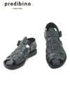 プレディビーノPREDIBINOグルカサンダルメンズバケッタレザー1902モデルダークグレー調節ストラップタイプフッドベットインソールイタリア製でらでら公式ブランド