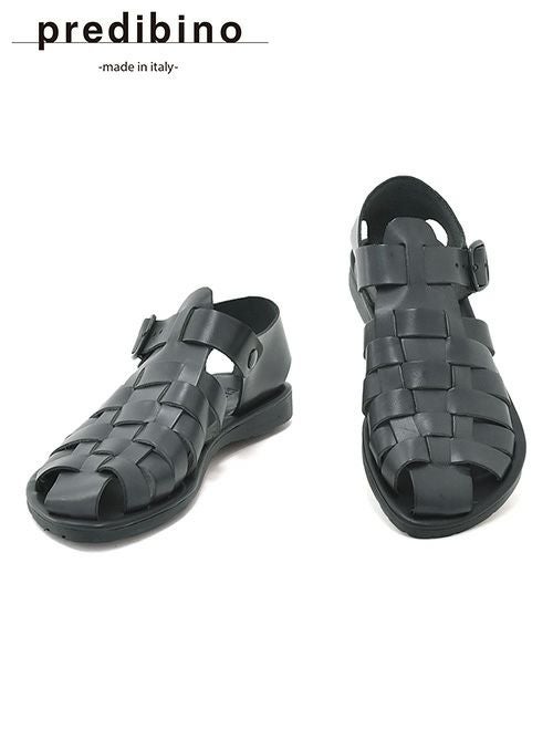 プレディビーノPREDIBINOグルカサンダルメンズバケッタレザー1902モデルダークグレー調節ストラップタイプフッドベットインソールイタリア製でらでら公式ブランド