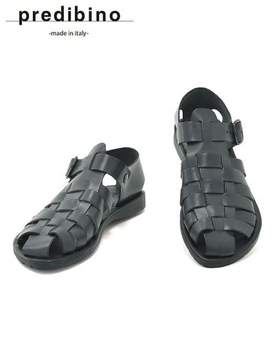 プレディビーノPREDIBINOグルカサンダルメンズバケッタレザー1902モデルダークグレー調節ストラップタイプフッドベットインソールイタリア製でらでら公式ブランド