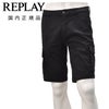 リプレイREPLAYカーゴショーツメンズストレッチハーフパンツHYPERFLEXX.L.I.T.E.ハイパーフレックスブラック黒VANNIEレギュラーフィットコットンツイル生地国内正規品でらでら公式ブランド