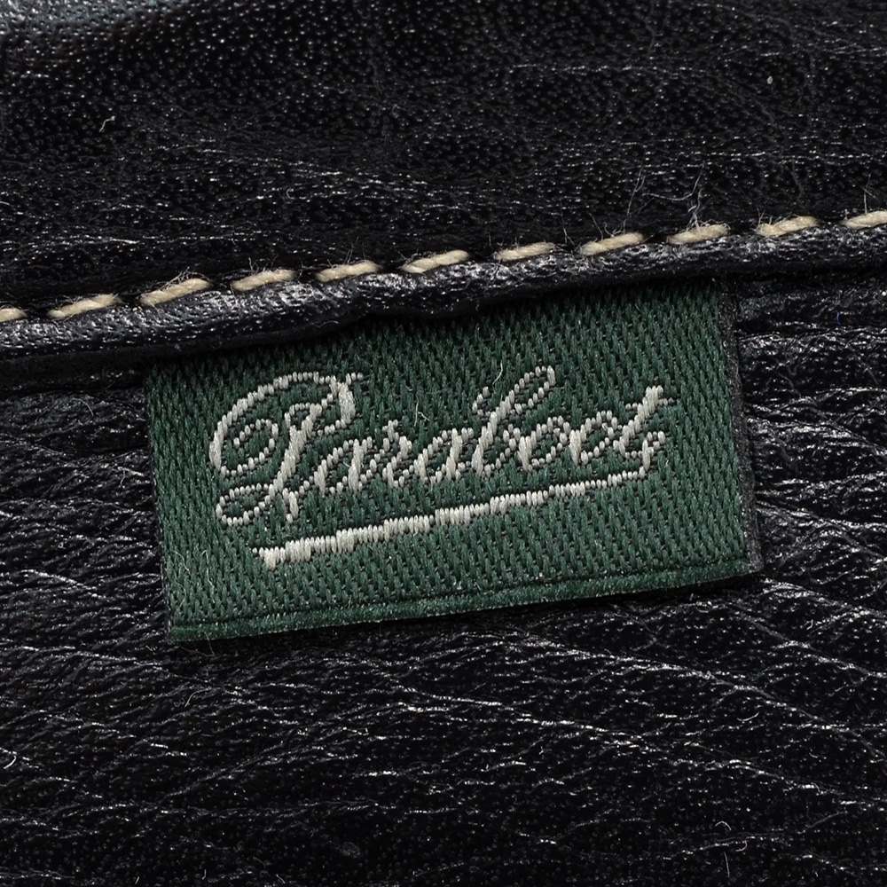 パラブーツ国内正規品黒しぼ揉み革タイプPARABOOTANVERSアンヴァースブラックレザースニーカーソール仕様のレザースリッポン