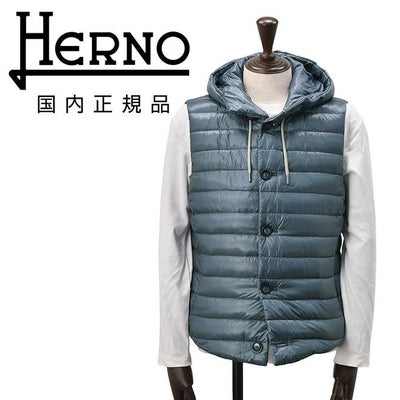 【preSALE!20%off】ヘルノリゾートHERNORESORTダウンベストメンズライトアウターフード一体型撥水ナイロンブルーグレーNYLONULTRALIGHTPI00095UR超軽量レギュラーフィット国内正規品でらでら公式ブランド