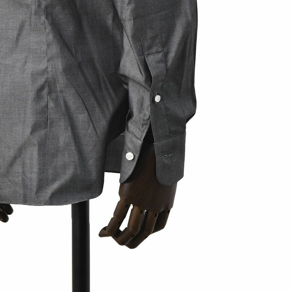 バルバBARBAドレスシャツメンズブロード生地I1U13セミワイドスプリットカラーチャコールグレーレギュラーフィットビジネスドレスイタリア製国内正規品でらでら公式ブランド