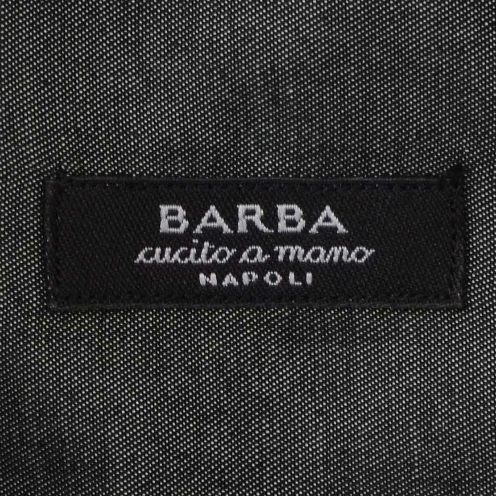 バルバBARBAドレスシャツメンズブロード生地I1U13セミワイドスプリットカラーチャコールグレーレギュラーフィットビジネスドレスイタリア製国内正規品でらでら公式ブランド