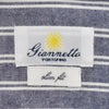 【preSALE!20%off】ジャンネットGIANNETTO長袖カジュアルシャツメンズシャンブレー生地ストライプ柄バンドカラーブルー×ホワイトスリムフィット製品洗い国内正規品でらでら公式ブランド