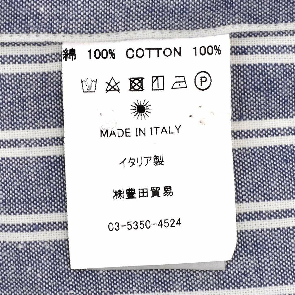 【preSALE!20%off】ジャンネットGIANNETTO長袖カジュアルシャツメンズシャンブレー生地ストライプ柄バンドカラーブルー×ホワイトスリムフィット製品洗い国内正規品でらでら公式ブランド