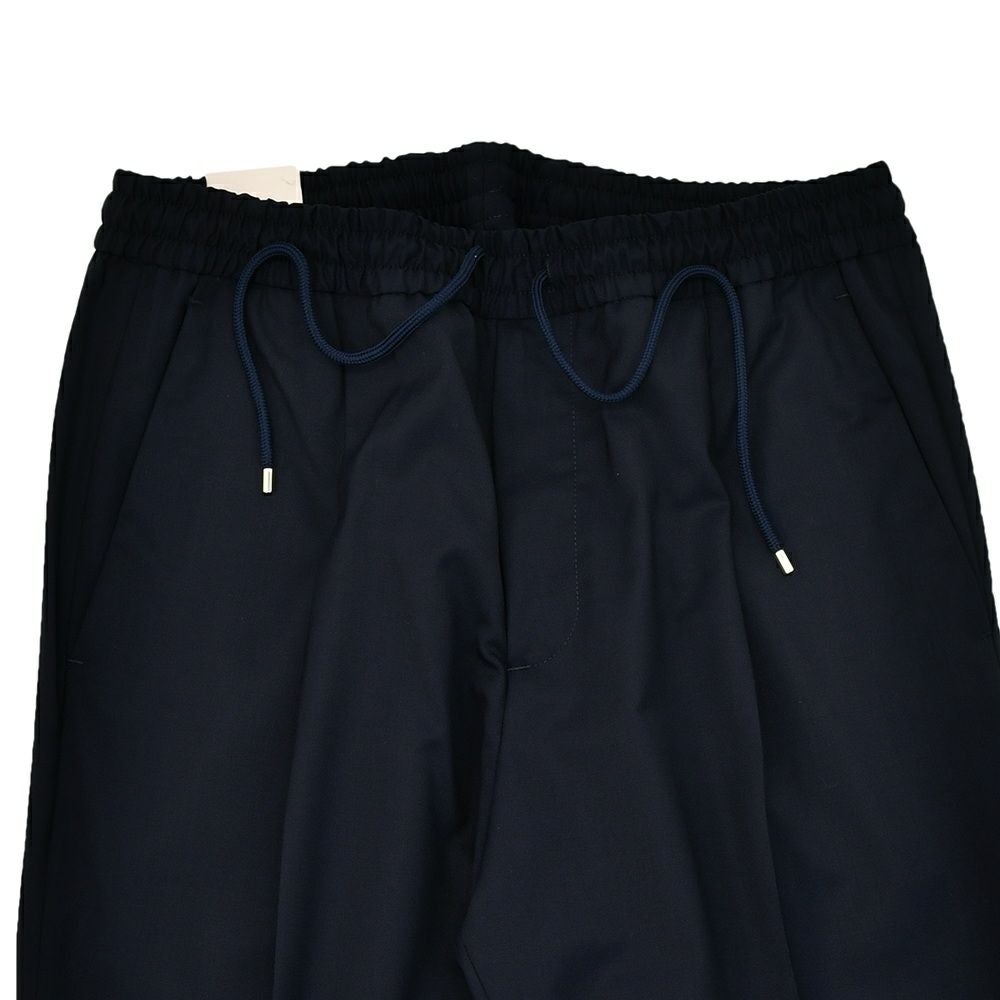 【preSALE!20%off】ブリリアBRIGLIA1949イージースラックスメンズWIMBLEDONSテーパードシルエットゴムウエスト&ドローコードネイビーウールポリ国内正規品でらでら公式ブランド