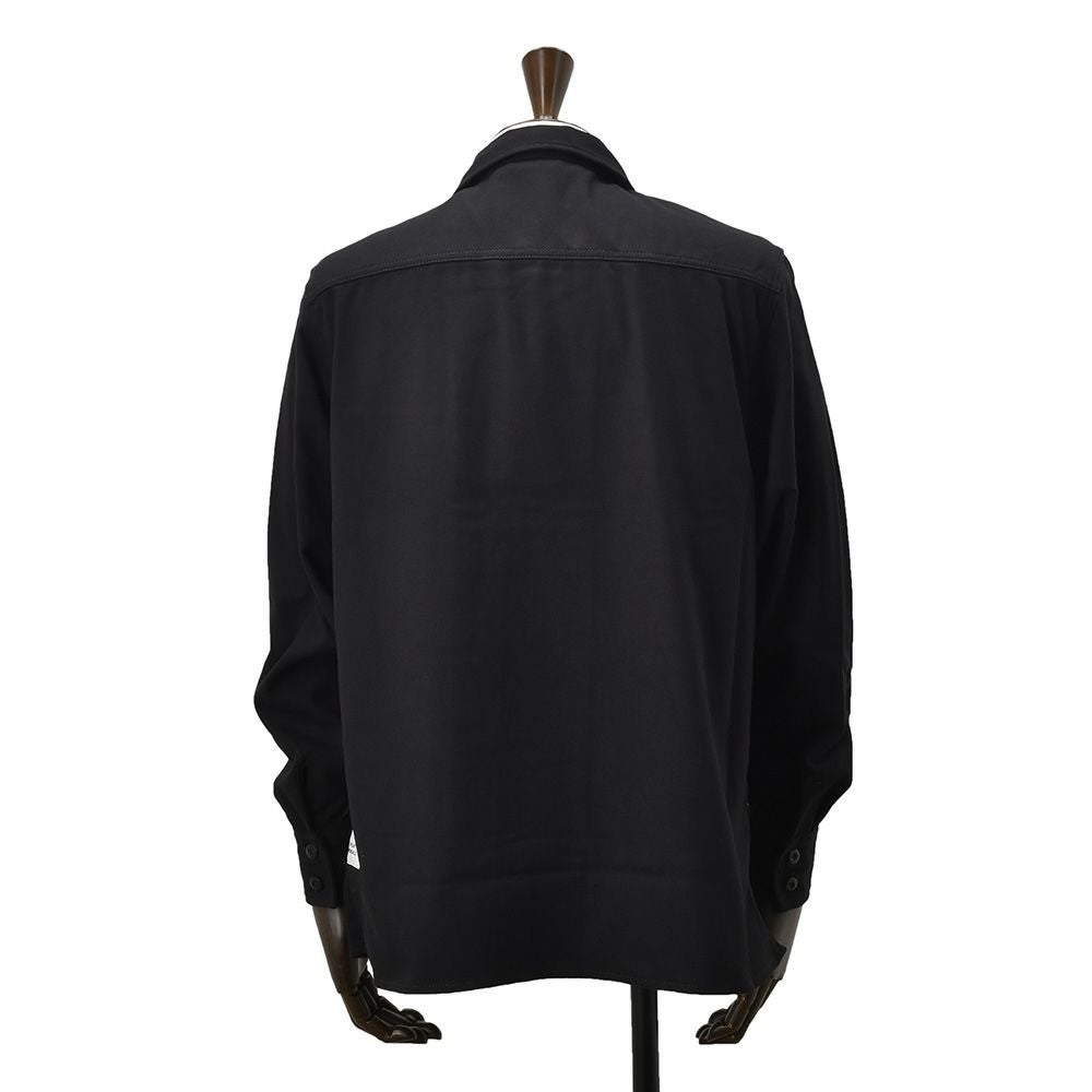 【preSALE!20%off】リプレイREPLAYCPOシャツジャケットメンズコットンブレンドシャツサルトリアーレブラック両胸フラップ付きポケットフレンチフロントボックスシルエット国内正規品でらでら公式ブランド