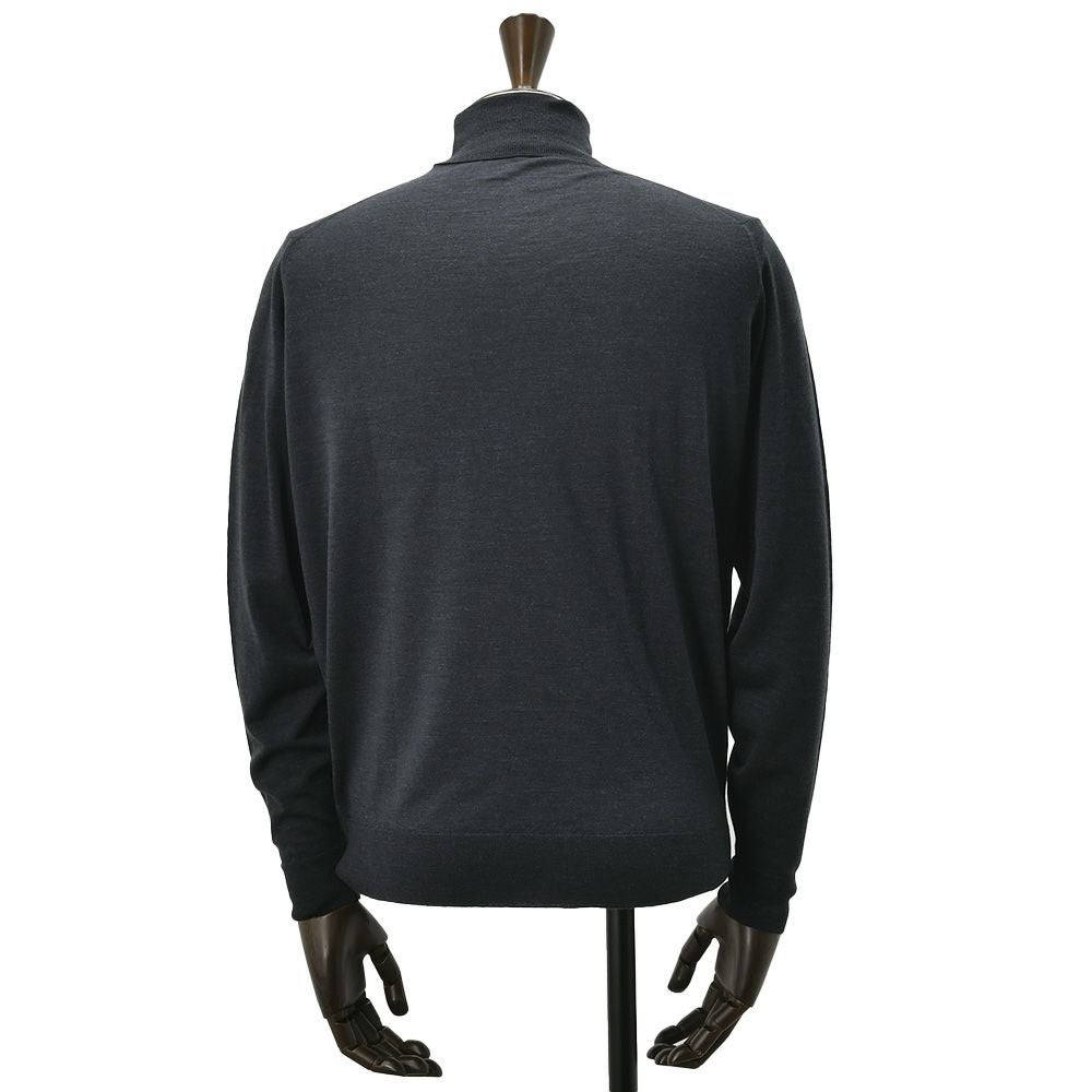 ジョンスメドレーJOHNSMEDLEYタートルネックニットメンズLEVINEハイゲージセーター30Gダークグレー長袖メリノウールMODERNFITモダンフィット国内正規品でらでら公式ブランド