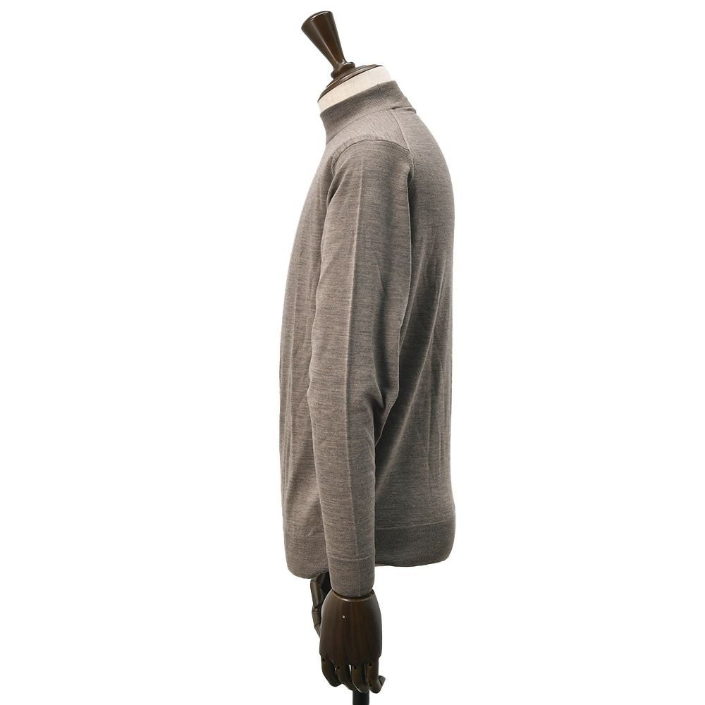 ジョンスメドレーJOHNSMEDLEYモックネックニットメンズKILDAYハイゲージセーターメランジブラウン長袖メリノウール30ゲージMODERNFITモダンフィット国内正規品でらでら公式ブランド