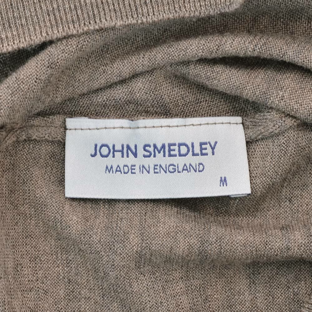 ジョンスメドレーJOHNSMEDLEYモックネックニットメンズKILDAYハイゲージセーターメランジブラウン長袖メリノウール30ゲージMODERNFITモダンフィット国内正規品でらでら公式ブランド