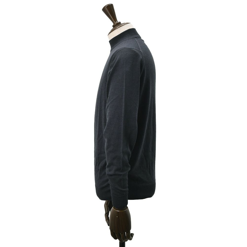 ジョンスメドレーJOHNSMEDLEYモックネックニットメンズKILDAYハイゲージセーターダークグレー長袖メリノウール30ゲージMODERNFITモダンフィット国内正規品でらでら公式ブランド