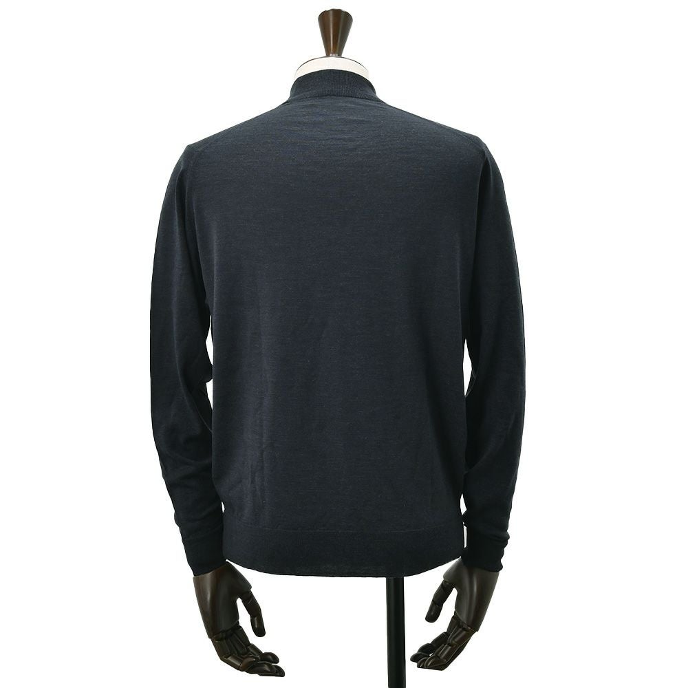 ジョンスメドレーJOHNSMEDLEYモックネックニットメンズKILDAYハイゲージセーターダークグレー長袖メリノウール30ゲージMODERNFITモダンフィット国内正規品でらでら公式ブランド