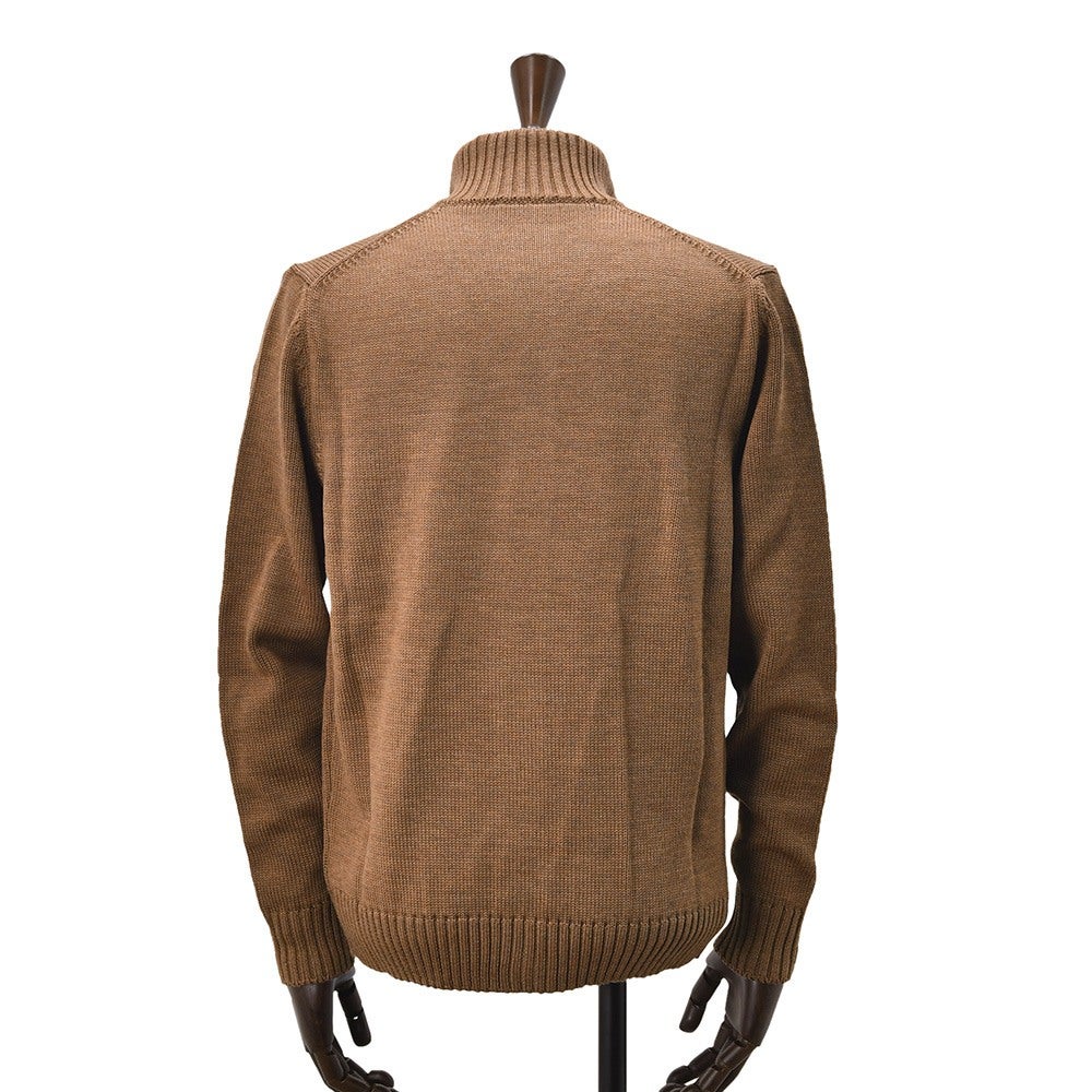 ザノーネZANONEニットカーディガンメンズCHIOTOキョートスタンドネック型ミドルゲージメリノウールブラウン5ゲージニットアウター810100-ZR229国内正規品でらでら公式ブランド
