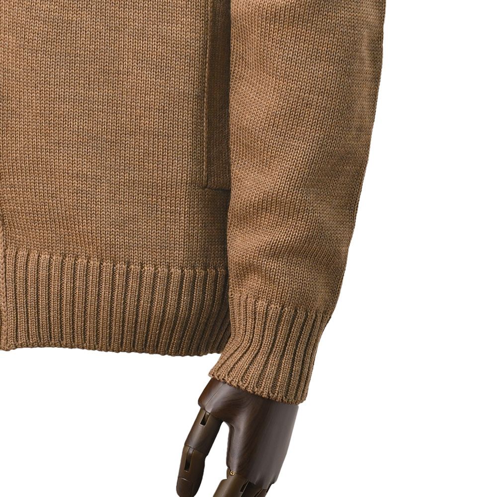 ザノーネZANONEニットカーディガンメンズCHIOTOキョートスタンドネック型ミドルゲージメリノウールブラウン5ゲージニットアウター810100-ZR229国内正規品でらでら公式ブランド