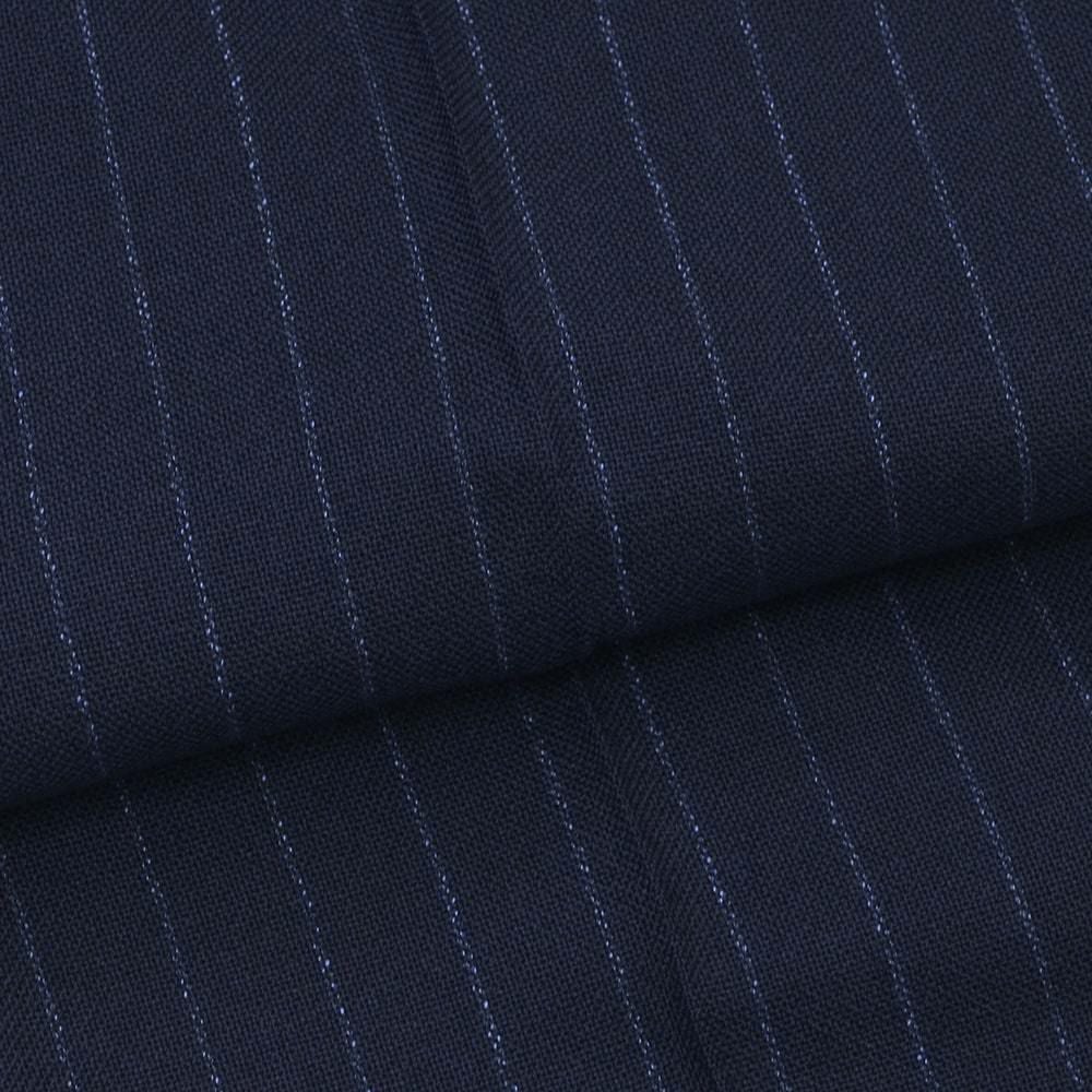 【preSALE!20%off】ベルウィッチBERWICHスラックスメンズBERTOベルトハイツイストウールネイビー×ブルー1プリーツシャーリング仕様チョークストライプ柄テーパードパンツ釦アジャスター調節国内正規品でらでら公式ブランド