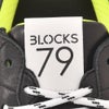 ブロックス79BLOCKS79スニーカーメンズレースアップシューズCOBIモデルナンバリングデザインブラック×蛍光イエローラメパーツスムースレザーEｘtralightソールサスティナブル国内正規品でらでら公式ブランド