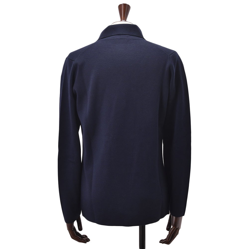 【preSALE!20%off】フィリッポデローレンティスFILIPPODELAURENTIISニットジャケットメンズ6つ釦ダブルブレストエクストラファインメリノウールネイビー紺長袖ノッチドラペルハイゲージカーディガン国内正規品でらでら公式ブランド
