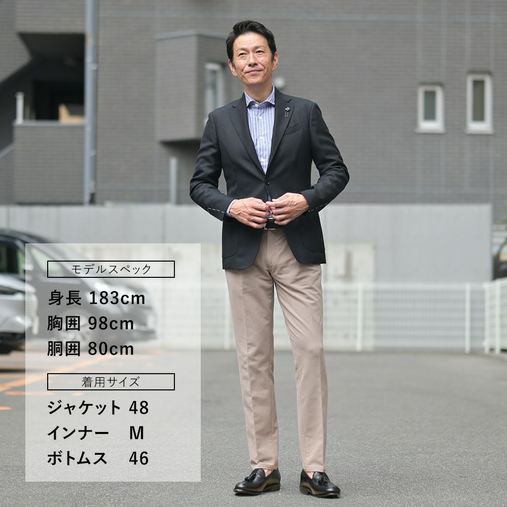 ラルディーニLARDINIウールホップサックジャケットメンズ段返り3つ釦ウールブラック黒ブート二エール付アンフィニッシュ袖ボタン付け代金込み国内正規品でらでら公式ブランド