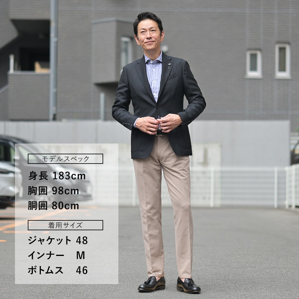 ラルディーニLARDINIウールホップサックジャケットメンズ段返り3つ釦ウールブラック黒ブート二エール付アンフィニッシュ袖ボタン付け代金込み国内正規品でらでら公式ブランド