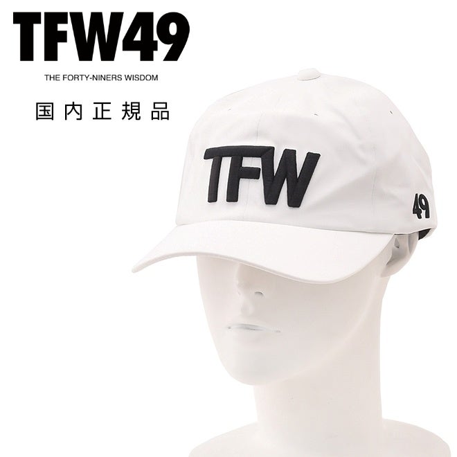 TFW49ティーエフダブリューフォーティーナインベースボールキャップメンズテクニカル帽子6パネル刺繍ロゴアジャスター調節可能ポリエステルホワイト白ユニセックスゴルフ国内正規品でらでら公式ブランド