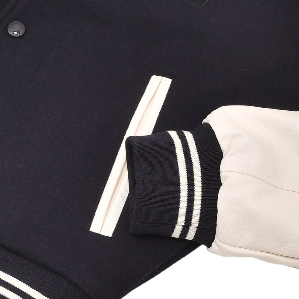 【preSALE!20%off】リプレイREPLAYスタジャンメンズ中綿バーシティージャケットメルトンウール混紡生地異素材切替えデザインネイビー紺レタリングロゴレギュラーフィット国内正規品でらでら公式ブランド