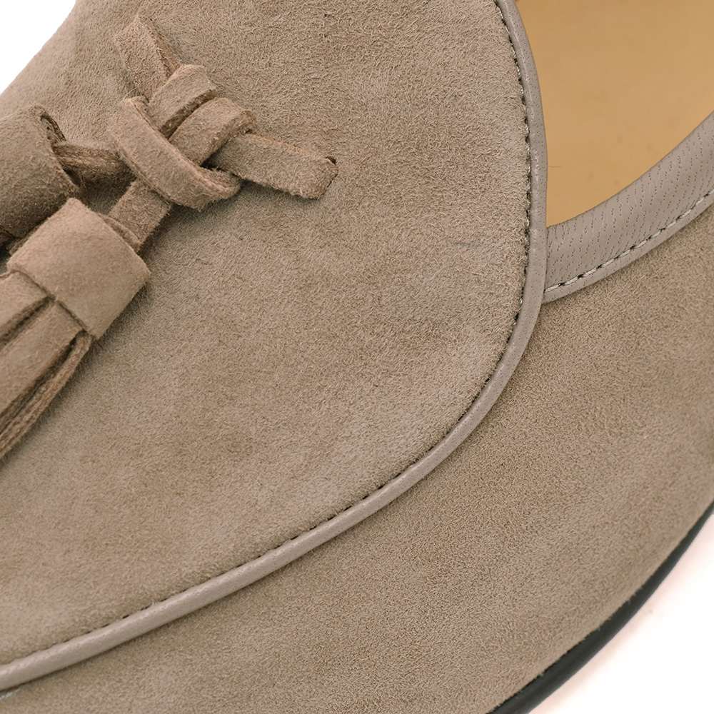 ボードインアンドランジBAUDOIN&LANGEベルジャンシューズメンズSaganモデルクラシックタッセルローファーClassicTasselsグレージュスエードレザー国内正規品でらでら公式ブランド