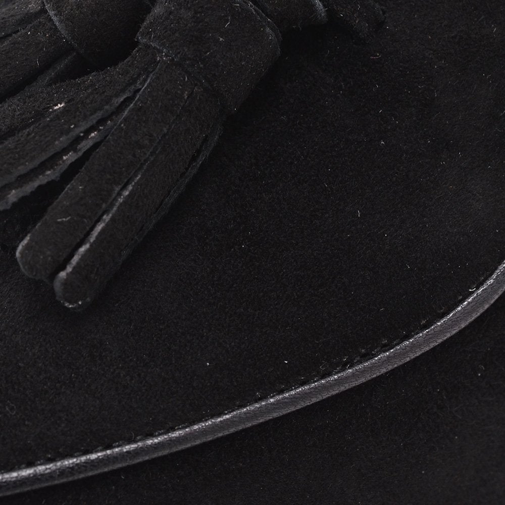 ボードインアンドランジBAUDOIN&LANGEベルジャンシューズメンズSaganモデルクラシックタッセルローファーClassicTasselsブラック黒スエードレザー国内正規品でらでら公式ブランド