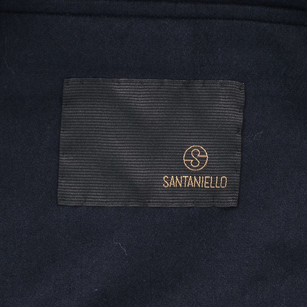 【preSALE!20%off】サンタ二エッロSANTANIELLOシングルスーツメンズセットアップウールナイロンカシミアストレッチV797MFネイビー紺2つ釦シングルジャケット×1プリーツスラックス国内正規品でらでら公式ブランド