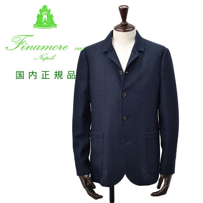 【preSALE!20%off】フィナモレFinamoreシャツジャケットメンズFRANSMフランズムヴァージンウールネイビー紺4つ釦シングルブレスト軽量レギュラーフィット国内正規品でらでら公式ブランド
