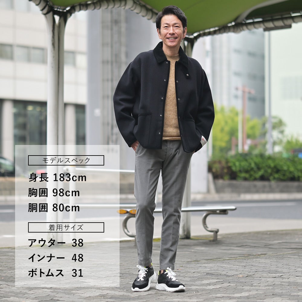 【preSALE!20%off】アントレアミENTREAMISコットンパンツモールスキンメンズ8188モデルダークグレークロップド丈スリムテーパードシルエットストレッチ国内正規品でらでら公式ブランド