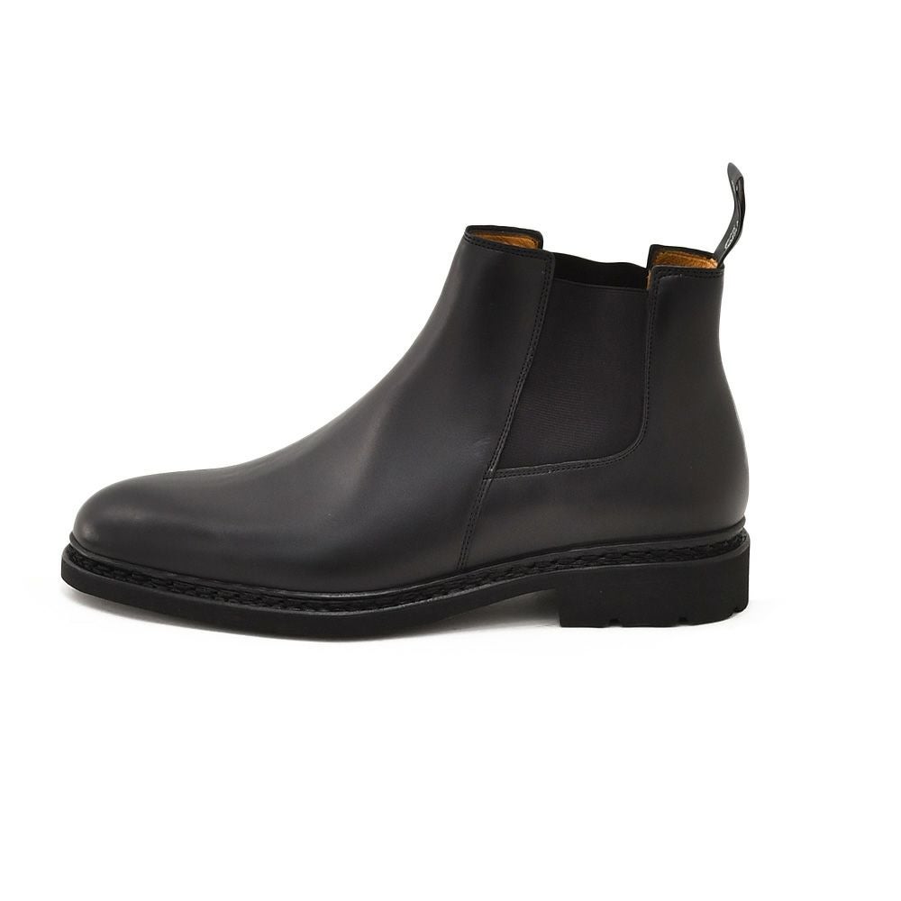 パラブーツPARABOOTサイドゴアブーツメンズシャンフォートCHAMFORTブラック黒オイルドレザースムースタイプ織りタグ兼用ストラップフランス製国内正規品でらでら公式ブランド