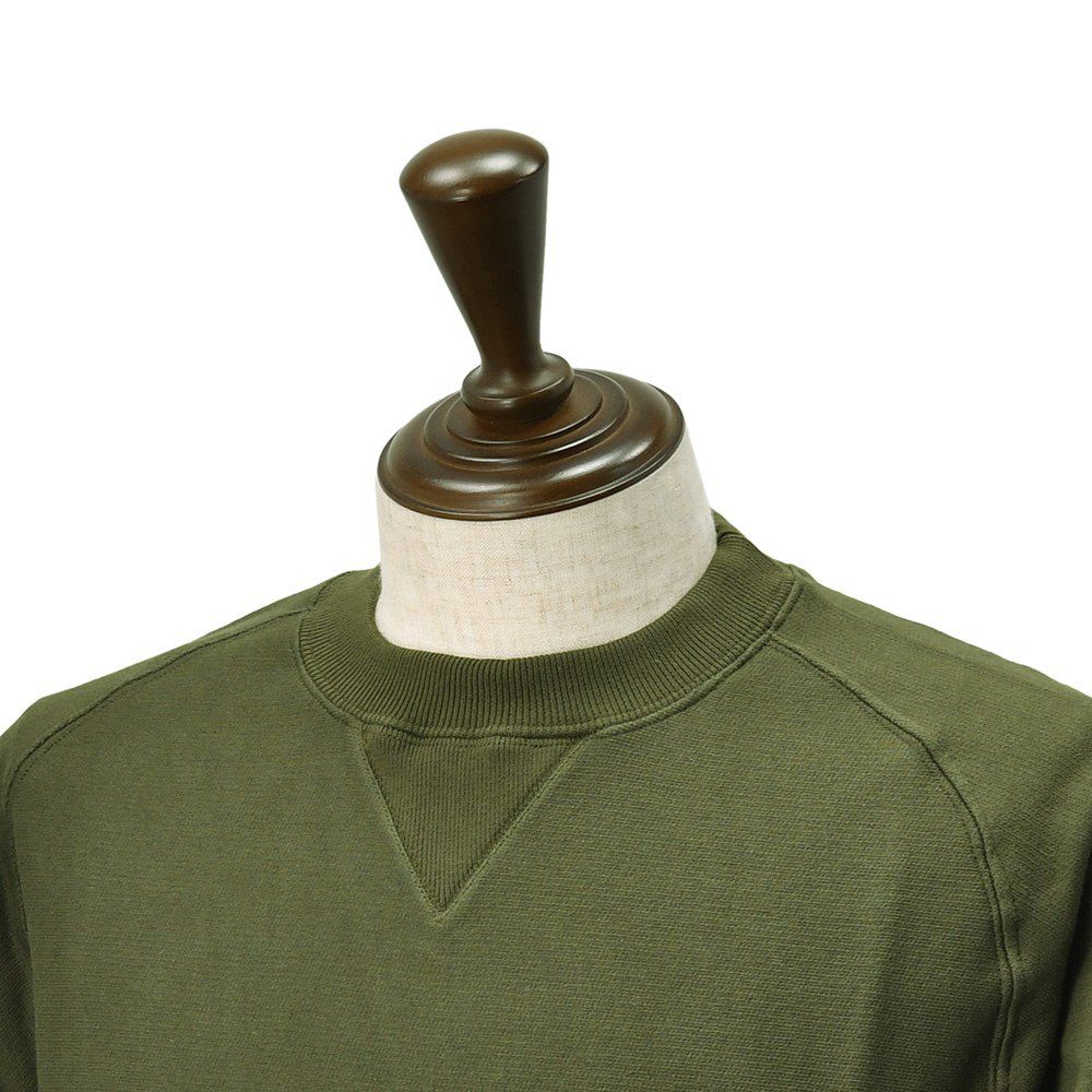 コンションキネットCONCHONQUINETTE長袖トレーナーメンズスウェットシャツカーキオーガニックコットンフリーダムスリーブ裏パイルアイコンパッチ国内正規品でらでら公式ブランド