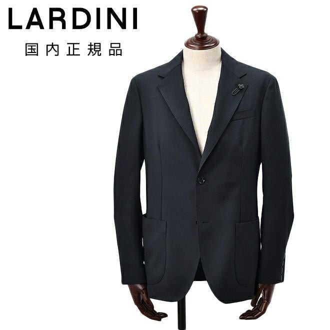 【preSALE!20%off】ラルディーニLARDINIネイビーカジュアルジャケット紺ブレメンズ2つ釦シングルウール混ブート二エール付アンフィニッシュ袖ボタン付け代金込み国内正規品A6206Qでらでら公式ブランド