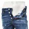 【preSALE!20%off】ディースクエアードDSQUARED2スリムテーパードデニムメンズSKATERJEANスケータージーンインディゴブルー微ダメージペイント加工レザーバックパッチ国内正規品でらでら公式ブランド