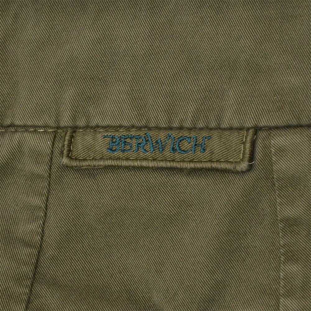 ベルウィッチBERWICHコットンパンツメンズモレッロJMORELLOチノスラックスツイル生地オリーブグリーンノープリーツ3点留めフロントガーメントダイブランドロゴ刺繍国内正規品でらでら公式ブランド