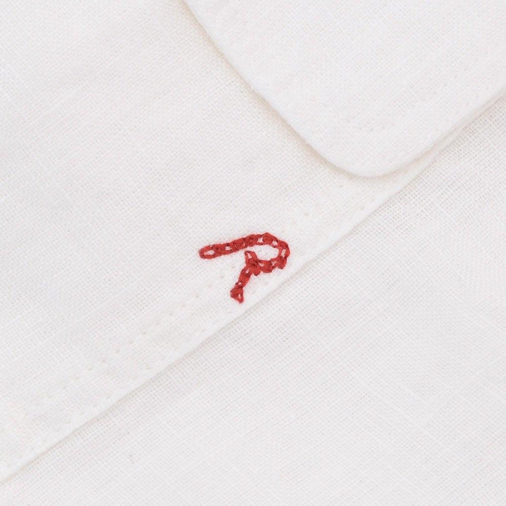 【preSALE!20%off】リプレイREPLAY長袖カジュアルシャツメンズリネン生地CPO型ガーメントダイホワイト白フラップ付き胸ポケットブランドタグレギュラーフィット国内正規品でらでら公式ブランド