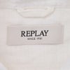 【preSALE!20%off】リプレイREPLAY長袖カジュアルシャツメンズリネン生地CPO型ガーメントダイホワイト白フラップ付き胸ポケットブランドタグレギュラーフィット国内正規品でらでら公式ブランド