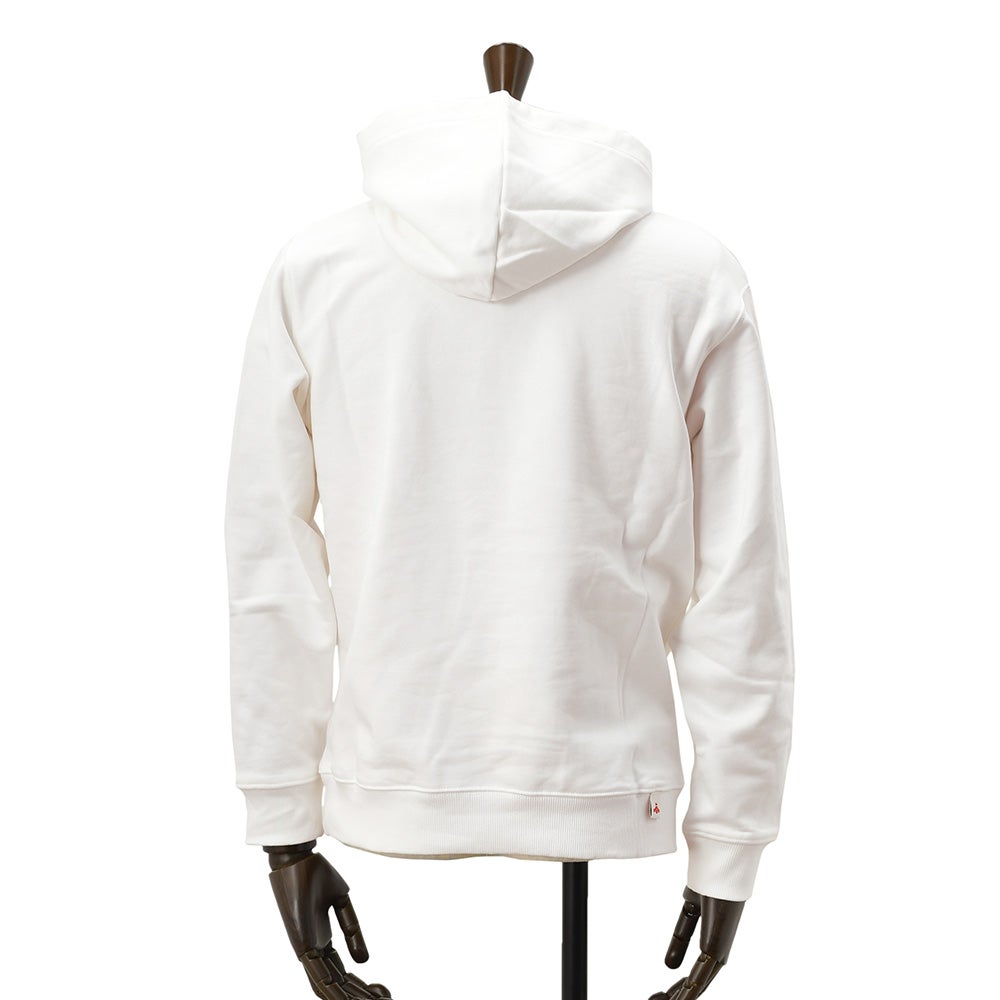 リプレイREPLAYプルオーバーパーカーメンズコットン100%スウェットホワイト白ブランドロゴデザインドローコードレギュラーフィット国内正規品でらでら公式ブランド