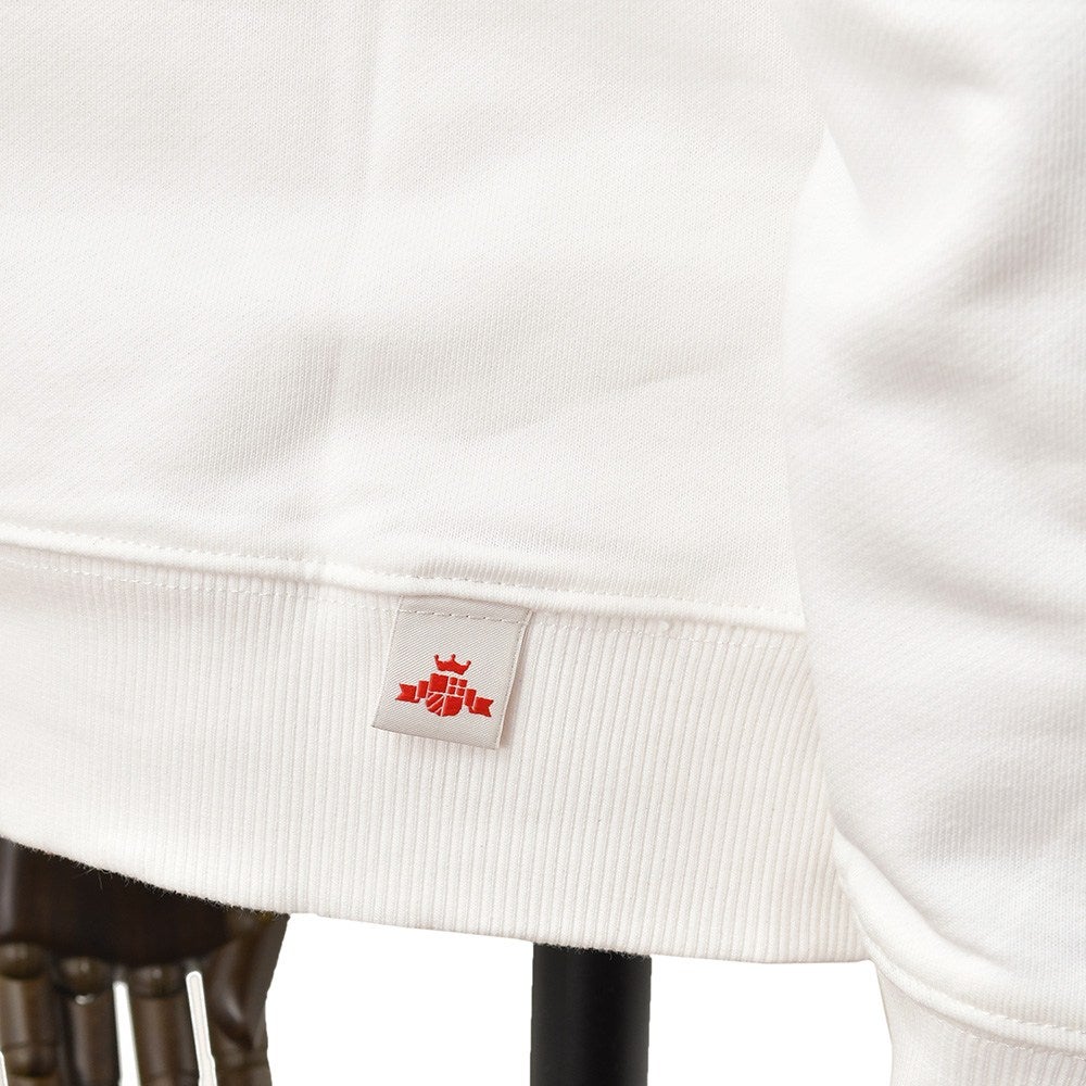 リプレイREPLAYプルオーバーパーカーメンズコットン100%スウェットホワイト白ブランドロゴデザインドローコードレギュラーフィット国内正規品でらでら公式ブランド